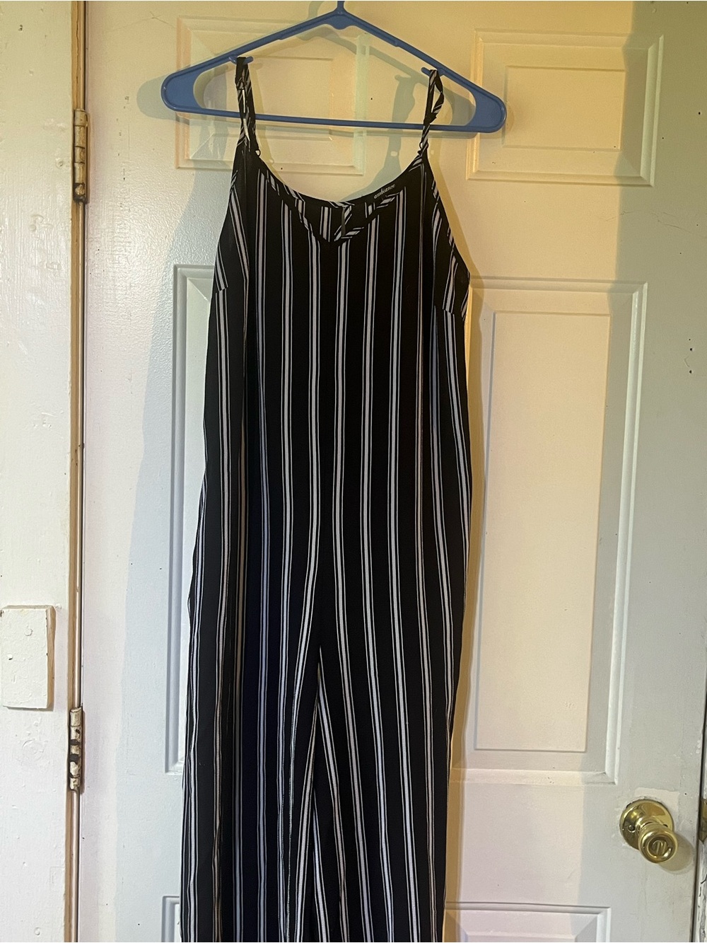 Ambiance Black and White Striped Jumpsuit